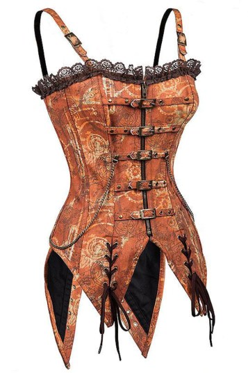 earth tone steampunk corset