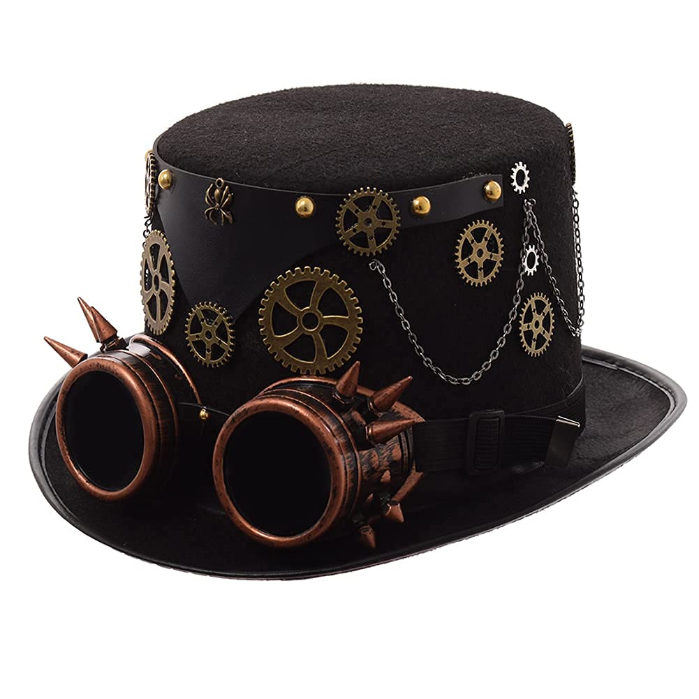GRACEART Steampunk Top Hats with Goggles